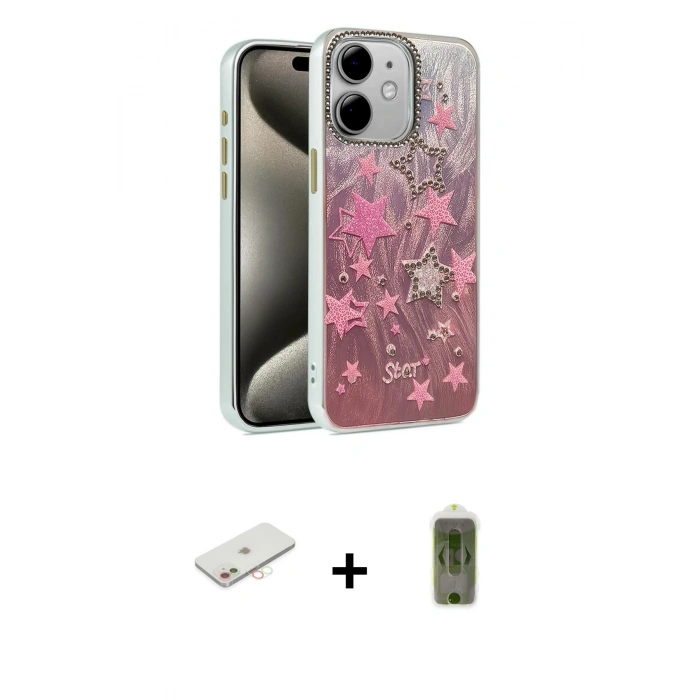 MARSİLYAN™- iPhone 11 Kılıf Zirve Modern Prime - Siyah Joko Magic 5D Hayalet Cam + Renkli Kamera Lens Koruma Cam - YL