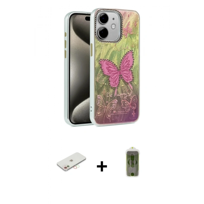 MARSİLYAN™- iPhone 11 Kılıf Zirve Modern Prime - Siyah Joko Magic 5D Hayalet Cam + Renkli Kamera Lens Koruma Cam - YL