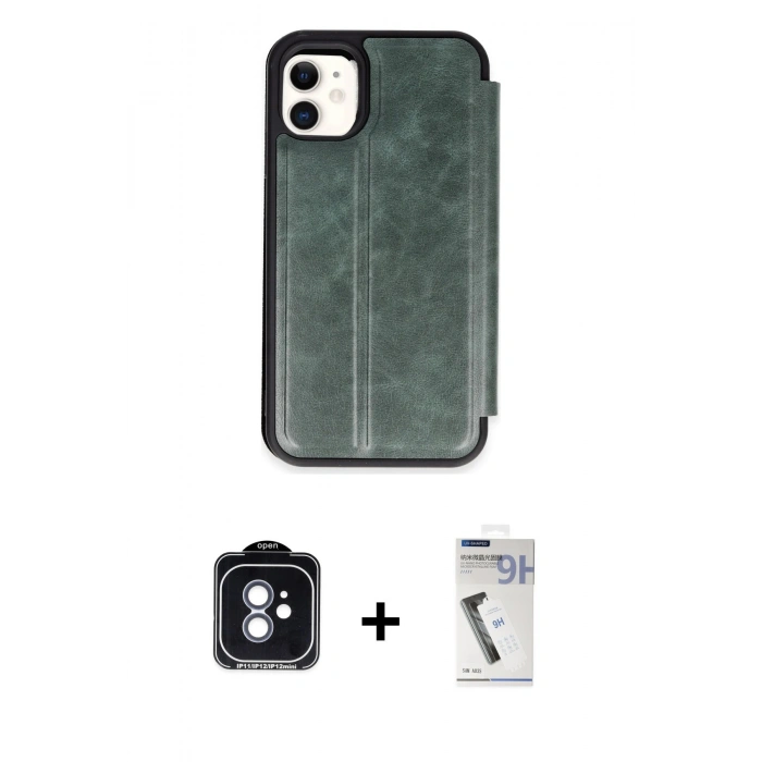 MARSİLYAN™- iPhone 11 Kılıf Zirve Yansıma Serisi - Şeffaf Uv Polymer Nano Ekran Koruyucu + PVD Metal Kamera Lens - MI