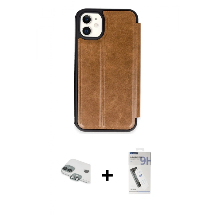 MARSİLYAN™- iPhone 11 Kılıf Zirve Yansıma Serisi - Şeffaf Uv Polymer Nano Ekran Koruyucu + Pers Alüminyum Kamera Lens - YL