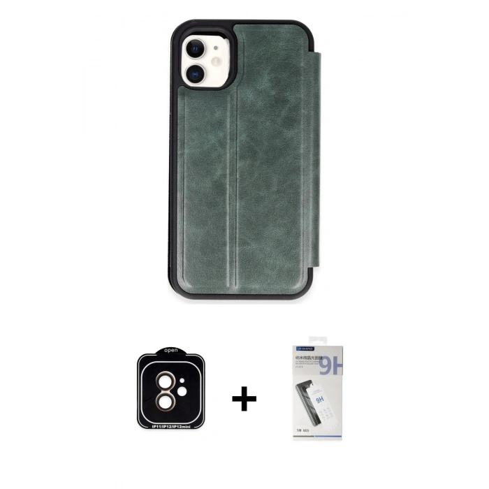 MARSİLYAN™- iPhone 11 Kılıf Zirve Yansıma Serisi - Şeffaf Uv Polymer Nano Ekran Koruyucu + PVD Metal Kamera Lens - TU