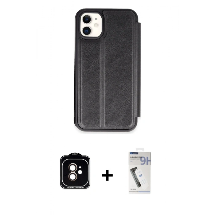 MARSİLYAN™- iPhone 11 Kılıf Zirve Yansıma Serisi - Şeffaf Uv Polymer Nano Ekran Koruyucu + PVD Metal Kamera Lens - TU