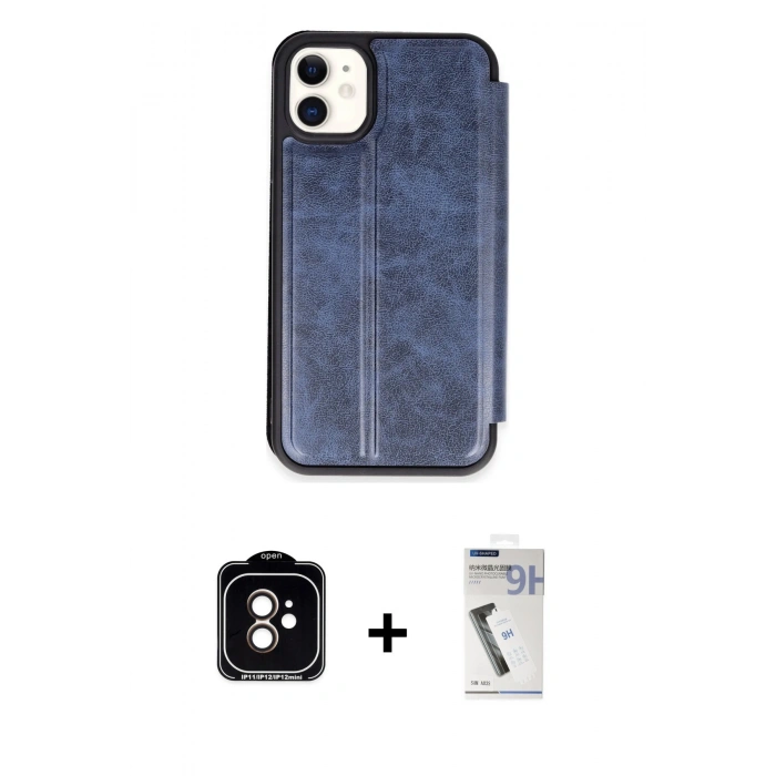MARSİLYAN™- iPhone 11 Kılıf Zirve Yansıma Serisi - Şeffaf Uv Polymer Nano Ekran Koruyucu + PVD Metal Kamera Lens - TU