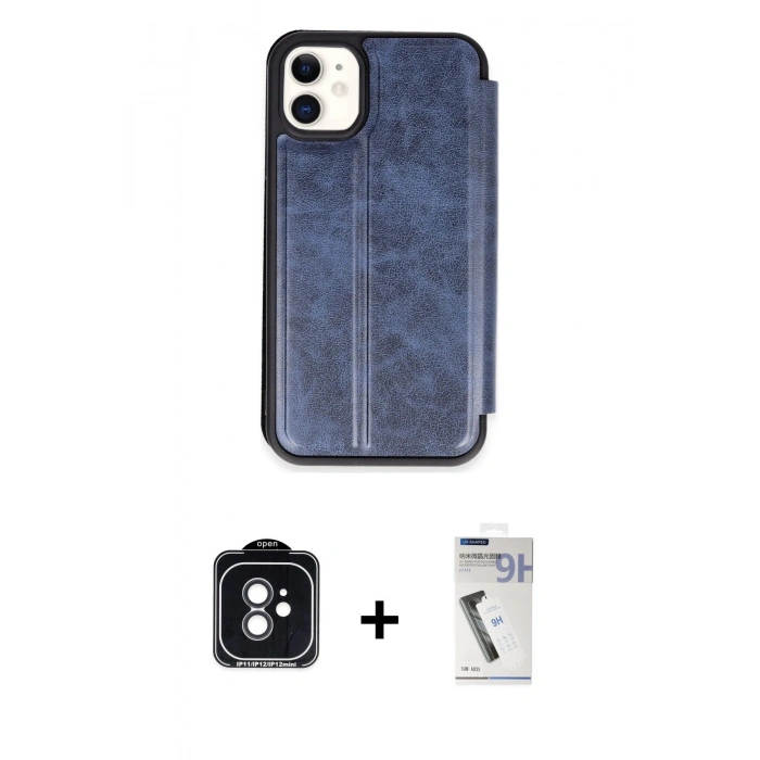 MARSİLYAN™- iPhone 11 Kılıf Zirve Yansıma Serisi - Şeffaf Uv Polymer Nano Ekran Koruyucu + PVD Metal Kamera Lens - SH