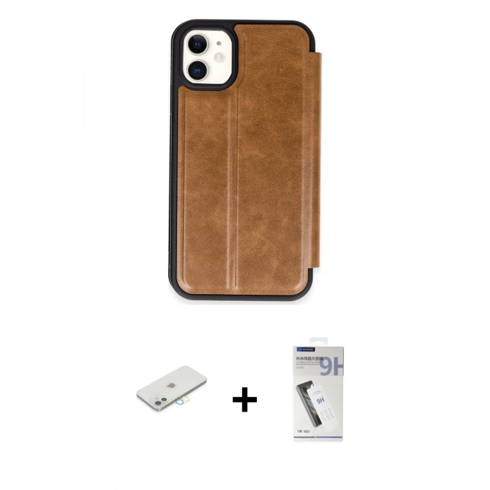 MARSİLYAN™- iPhone 11 Kılıf Zirve Yansıma Serisi - Şeffaf Uv Polymer Nano Ekran Koruyucu + Renkli Kamera Lens Koruma Cam - SI