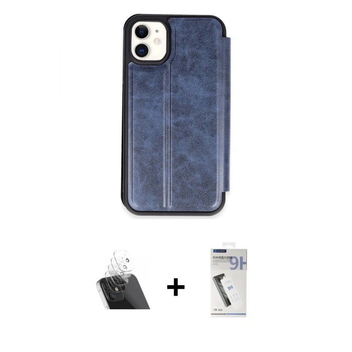 MARSİLYAN™- iPhone 11 Kılıf Zirve Yansıma Serisi - Şeffaf Uv Polymer Nano Ekran Koruyucu + Şeffaf Kamera Lens Koruma Cam