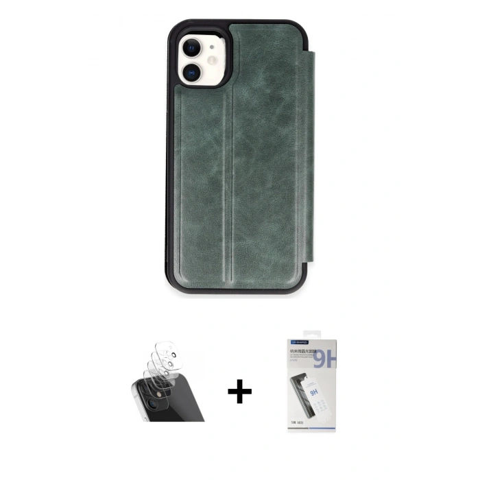 MARSİLYAN™- iPhone 11 Kılıf Zirve Yansıma Serisi - Şeffaf Uv Polymer Nano Ekran Koruyucu + Şeffaf Kamera Lens Koruma Cam