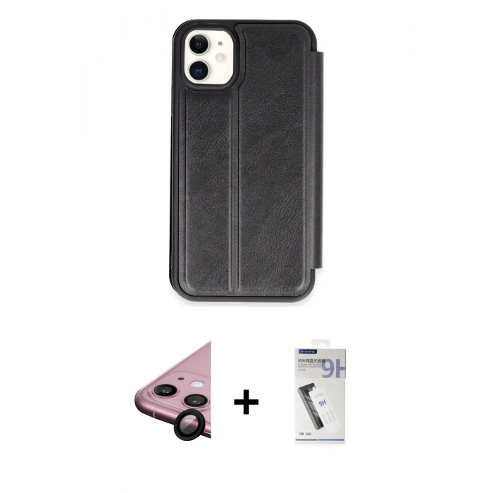 MARSİLYAN™- iPhone 11 Kılıf Zirve Yansıma Serisi - Şeffaf Uv Polymer Nano Ekran Koruyucu + Raze Metal Kamera Lens - SH