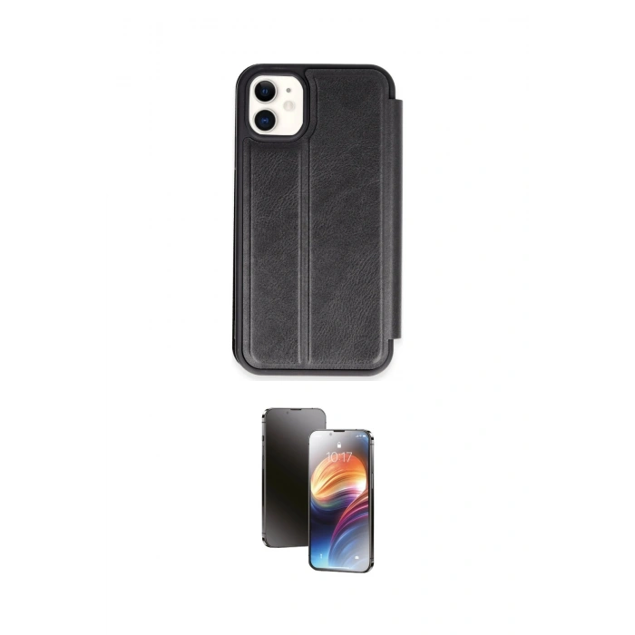 MARSİLYAN™- iPhone 11 Kılıf Zirve Yansıma Serisi - Siyah 3D Antistatik Mat Seramik Nano Ekran Koruyucu