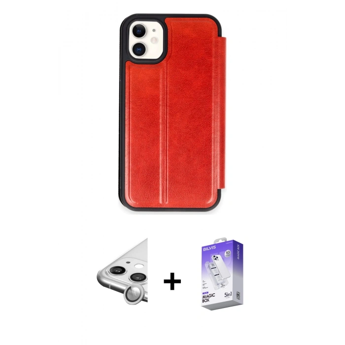 MARSİLYAN™- iPhone 11 Kılıf Zirve Yansıma Serisi - Siyah Bilvis 5in1 3D Magic Cam Ekran Koruyucu + Raze Metal Kamera Lens - GS