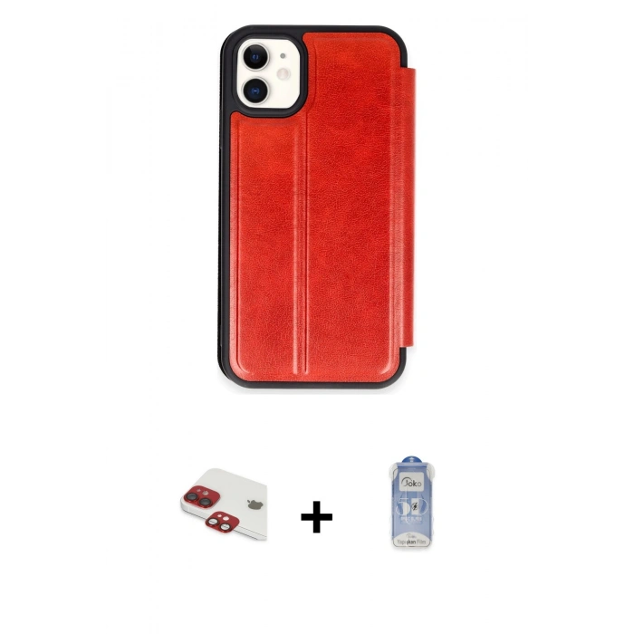 MARSİLYAN™- iPhone 11 Kılıf Zirve Yansıma Serisi - Siyah Joko Magic 5D Cam + Pers Alüminyum Kamera Lens - KI