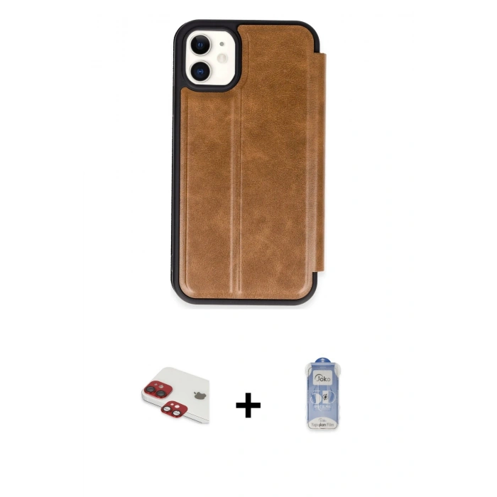 MARSİLYAN™- iPhone 11 Kılıf Zirve Yansıma Serisi - Siyah Joko Magic 5D Cam + Pers Alüminyum Kamera Lens - KI