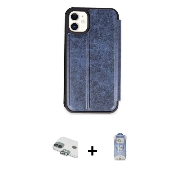 MARSİLYAN™- iPhone 11 Kılıf Zirve Yansıma Serisi - Siyah Joko Magic 5D Cam + Pers Alüminyum Kamera Lens - YL