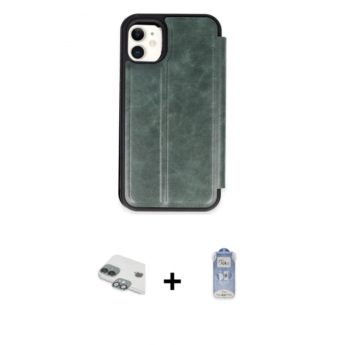 MARSİLYAN™- iPhone 11 Kılıf Zirve Yansıma Serisi - Siyah Joko Magic 5D Cam + Pers Alüminyum Kamera Lens - YL
