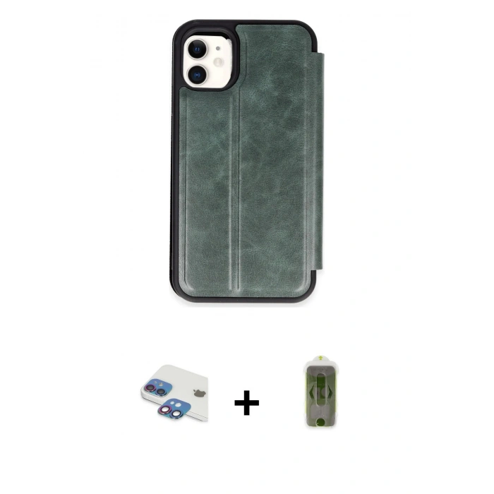 MARSİLYAN™- iPhone 11 Kılıf Zirve Yansıma Serisi - Siyah Joko Magic 5D Hayalet Cam + Pers Alüminyum Kamera Lens - GI