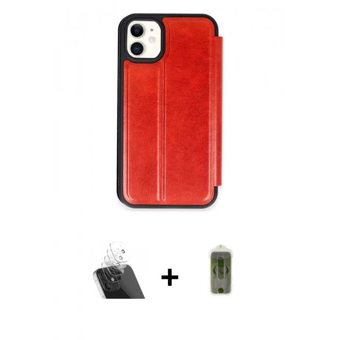 MARSİLYAN™- iPhone 11 Kılıf Zirve Yansıma Serisi - Siyah Joko Magic 5D Hayalet Cam + Kamera Lens Koruma Cam - SF
