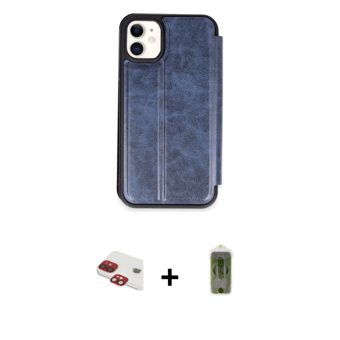 MARSİLYAN™- iPhone 11 Kılıf Zirve Yansıma Serisi - Siyah Joko Magic 5D Hayalet Cam + Pers Alüminyum Kamera Lens - KI