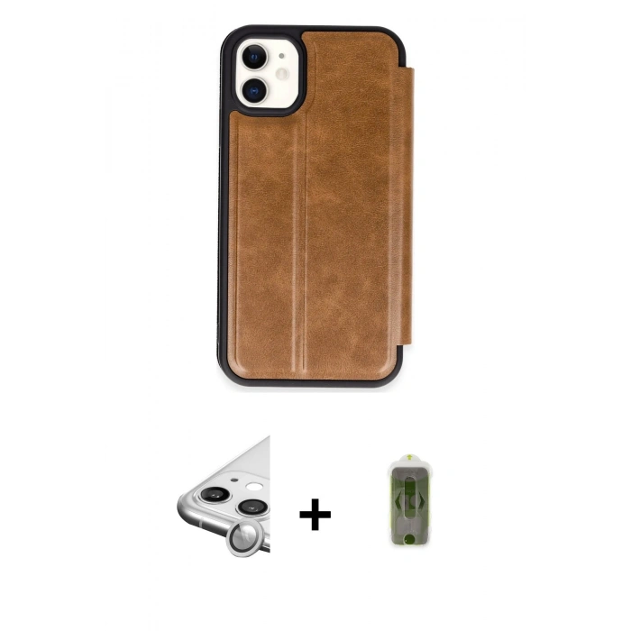 MARSİLYAN™- iPhone 11 Kılıf Zirve Yansıma Serisi - Siyah Joko Magic 5D Hayalet Cam + Raze Metal Kamera Lens - GS