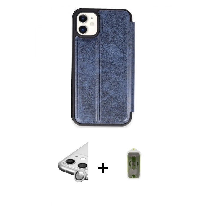 MARSİLYAN™- iPhone 11 Kılıf Zirve Yansıma Serisi - Siyah Joko Magic 5D Hayalet Cam + Raze Metal Kamera Lens - GS