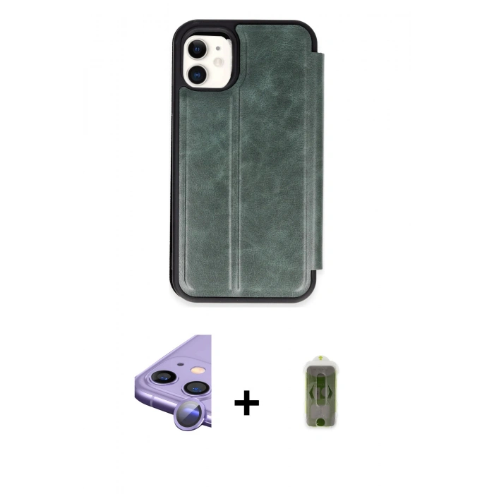 MARSİLYAN™- iPhone 11 Kılıf Zirve Yansıma Serisi - Siyah Joko Magic 5D Hayalet Cam + Raze Metal Kamera Lens - MR