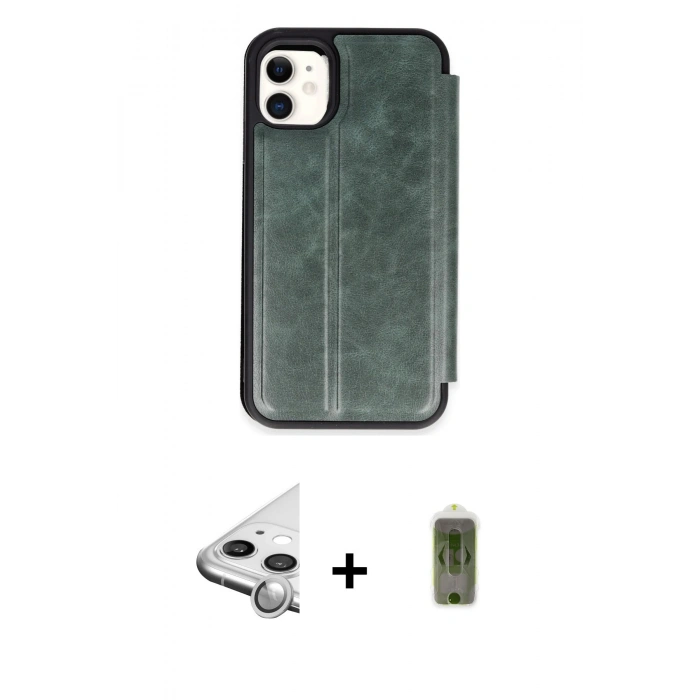 MARSİLYAN™- iPhone 11 Kılıf Zirve Yansıma Serisi - Siyah Joko Magic 5D Hayalet Cam + Raze Metal Kamera Lens - GS