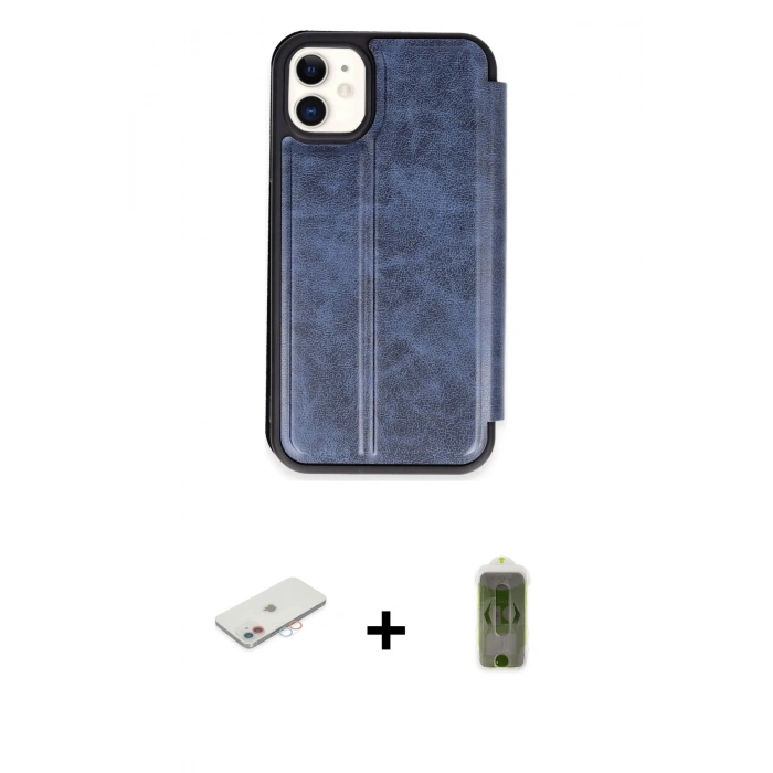 MARSİLYAN™- iPhone 11 Kılıf Zirve Yansıma Serisi - Siyah Joko Magic 5D Hayalet Cam + Renkli Kamera Lens Koruma Cam - PE