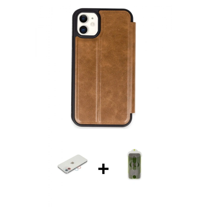 MARSİLYAN™- iPhone 11 Kılıf Zirve Yansıma Serisi - Siyah Joko Magic 5D Hayalet Cam + Renkli Kamera Lens Koruma Cam - PE