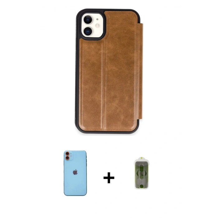 MARSİLYAN™- iPhone 11 Kılıf Zirve Yansıma Serisi - Siyah Joko Magic 5D Hayalet Cam + Neon Fosforlu Kamera Lens - TU