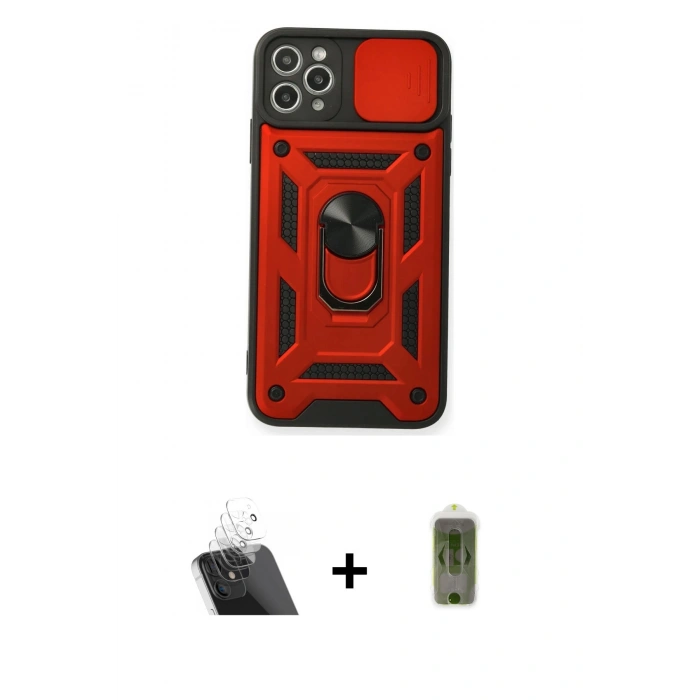 MARSİLYAN™- iPhone 11 Pro Kılıf Ahenk Klasik - Siyah Joko Magic 5D Hayalet Cam + Kamera Lens Koruma Cam - SF