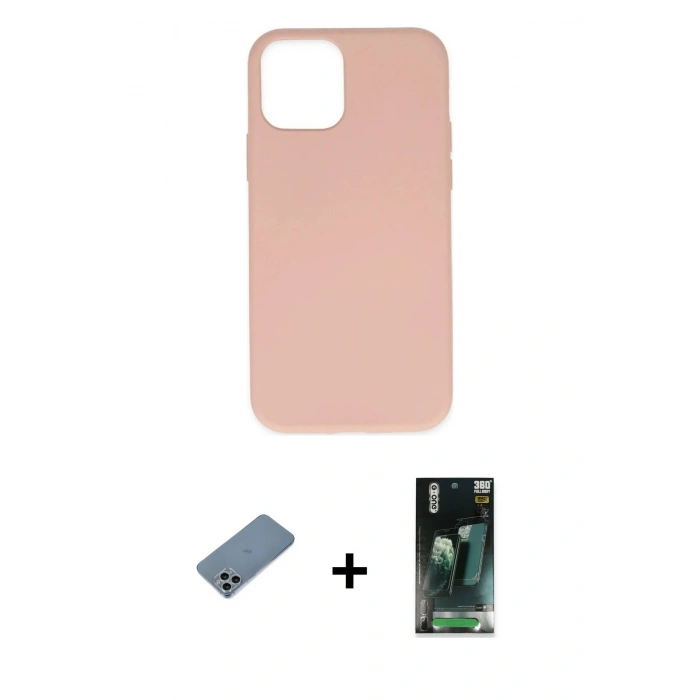 MARSİLYAN™- iPhone 11 Pro Kılıf Ahenk Serisi - Şeffaf 360 Full Body Arka Koruyucu + Shine Kamera Lens Koruma Cam - SABE