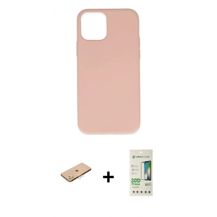 MARSİLYAN™- iPhone 11 Pro Kılıf Ahenk Serisi - Siyah 20D Premium Cam Ekran Koruyucu + Renkli Kamera Lens Koruma Cam - TU