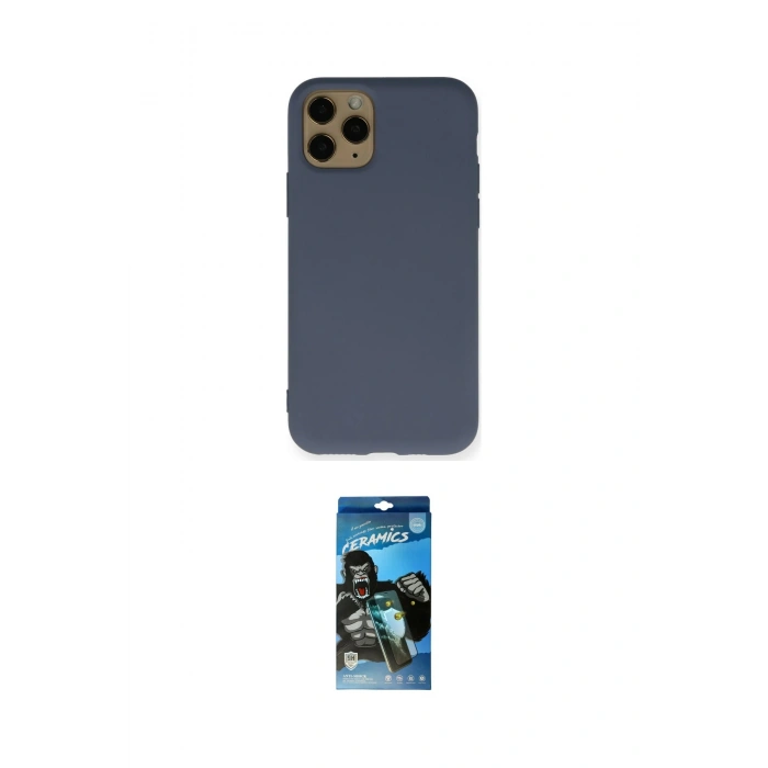 MARSİLYAN™- iPhone 11 Pro Kılıf Ahenk Serisi - Siyah 34D Izgaralı Cam