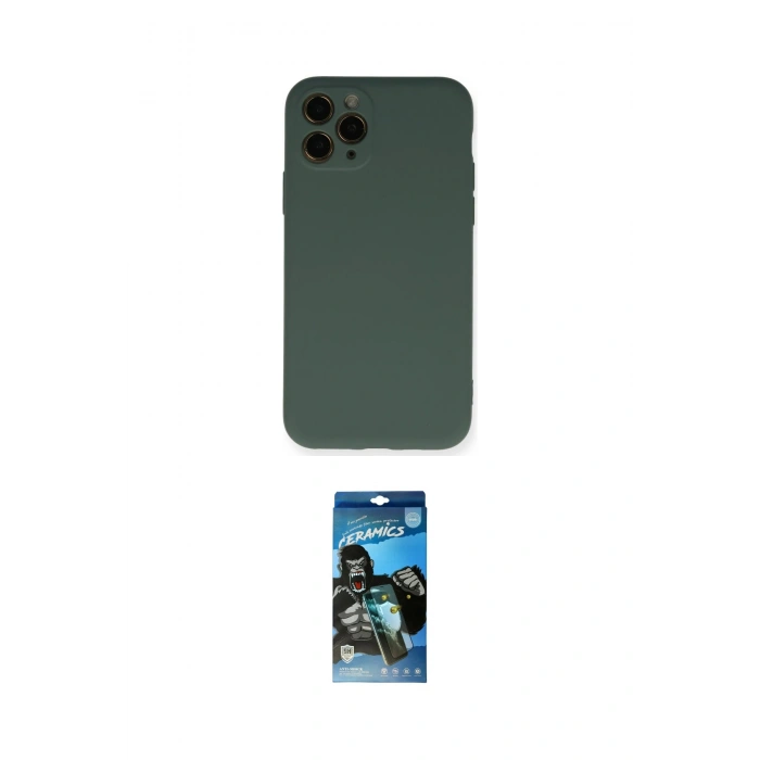 MARSİLYAN™- iPhone 11 Pro Kılıf Ahenk Serisi - Siyah 34D Izgaralı Cam