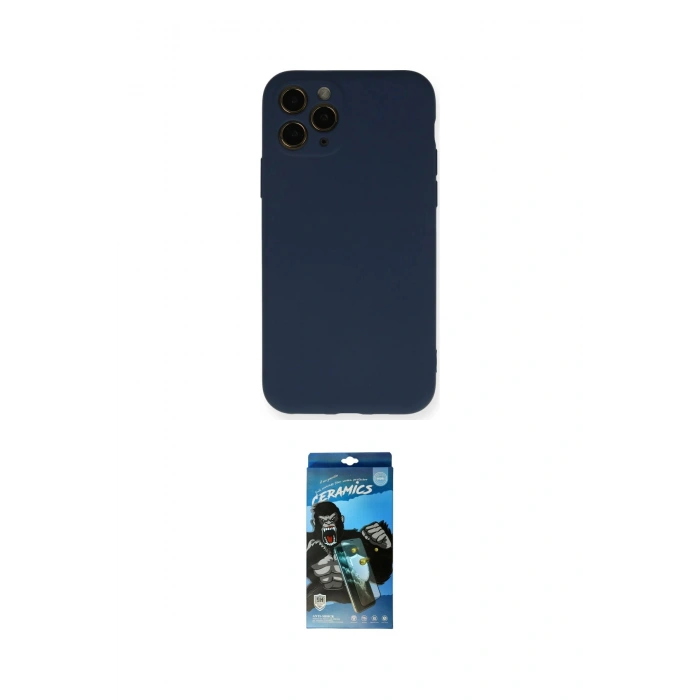 MARSİLYAN™- iPhone 11 Pro Kılıf Ahenk Serisi - Siyah 34D Izgaralı Cam