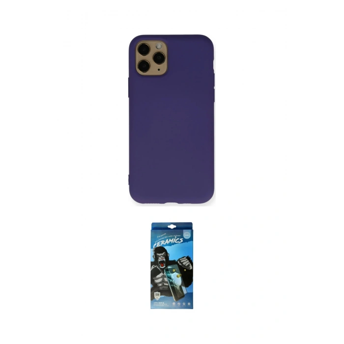 MARSİLYAN™- iPhone 11 Pro Kılıf Ahenk Serisi - Siyah 34D Izgaralı Cam