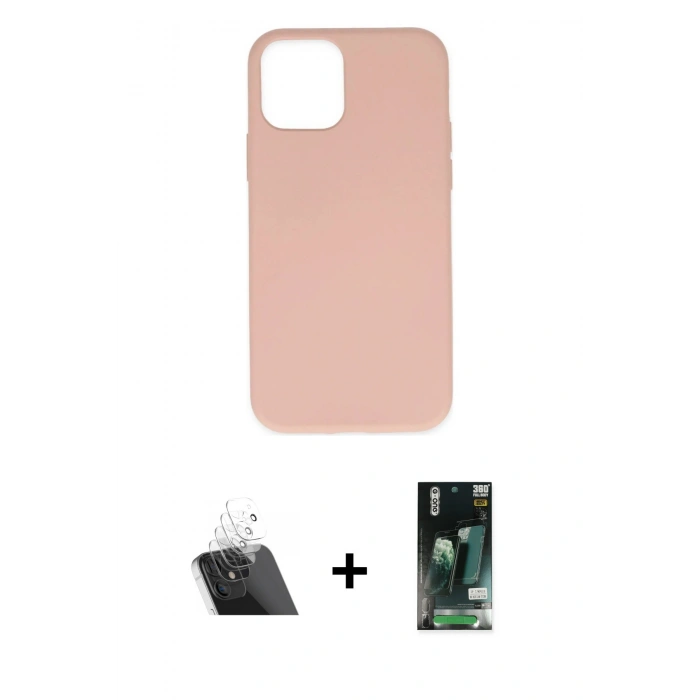 MARSİLYAN™- iPhone 11 Pro Kılıf Ahenk Serisi - Siyah 360 Mat Full Body Arka Koruyucu + Kamera Lens Koruma Cam - SF