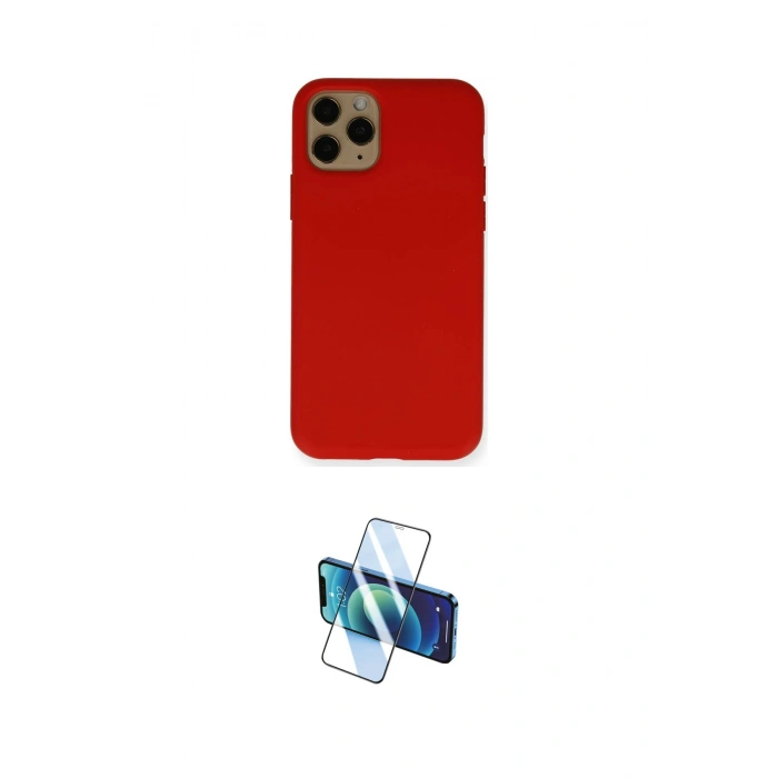 MARSİLYAN™- iPhone 11 Pro Kılıf Ahenk Serisi - Siyah 3D Antistatik Cam Ekran Koruyucu