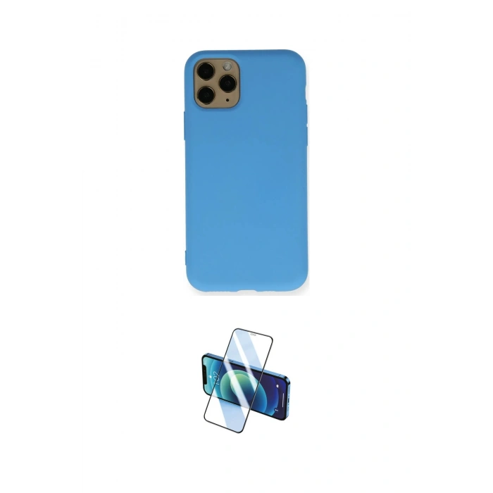MARSİLYAN™- iPhone 11 Pro Kılıf Ahenk Serisi - Siyah 3D Antistatik Cam Ekran Koruyucu
