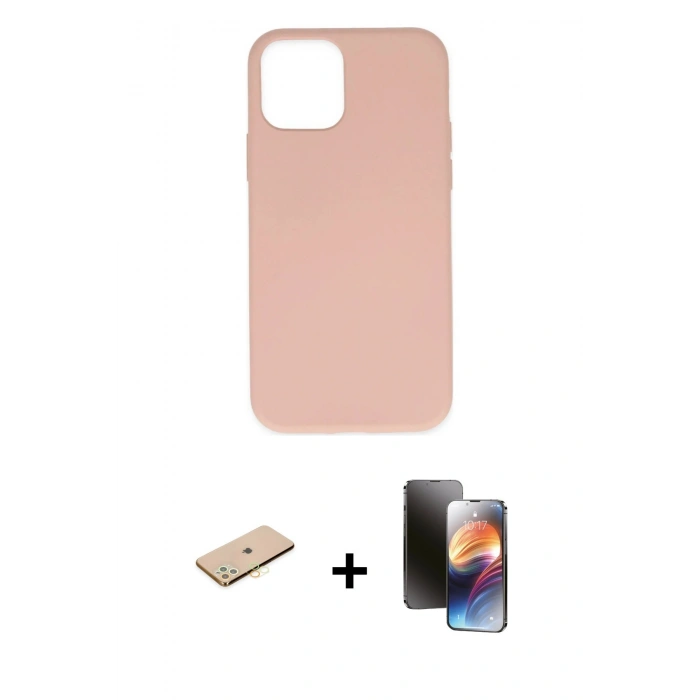 MARSİLYAN™- iPhone 11 Pro Kılıf Ahenk Serisi - Siyah 3D Antistatik Mat Seramik Nano Ekran Koruyucu + Renkli Kamera Lens Koruma Cam - PE