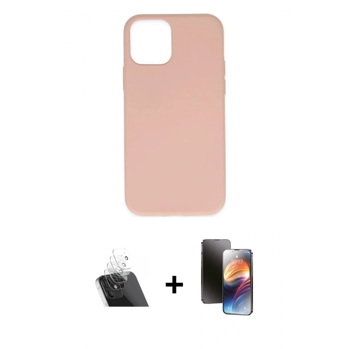 MARSİLYAN™- iPhone 11 Pro Kılıf Ahenk Serisi - Siyah 3D Antistatik Mat Seramik Nano Ekran Koruyucu + Kamera Lens Koruma Cam - SF