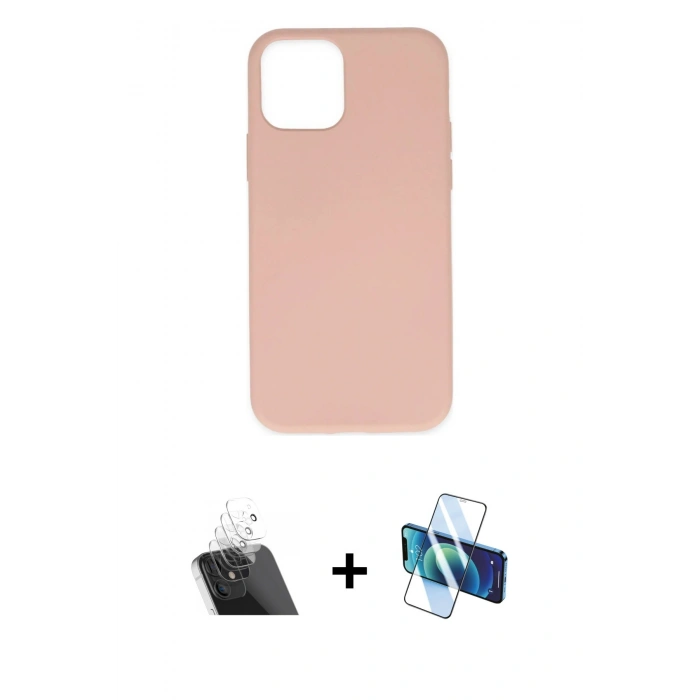 MARSİLYAN™- iPhone 11 Pro Kılıf Ahenk Serisi - Siyah 3D Antistatik Seramik Nano Ekran Koruyucu + Kamera Lens Koruma Cam - SF