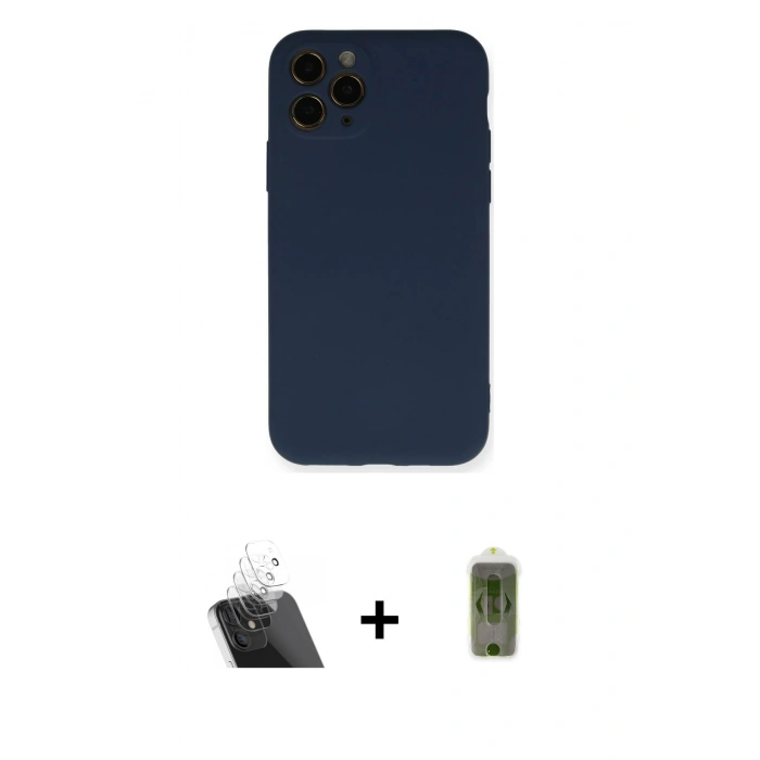 MARSİLYAN™- iPhone 11 Pro Kılıf Ahenk Serisi - Siyah Joko Magic 5D Hayalet Cam + Kamera Lens Koruma Cam - SF