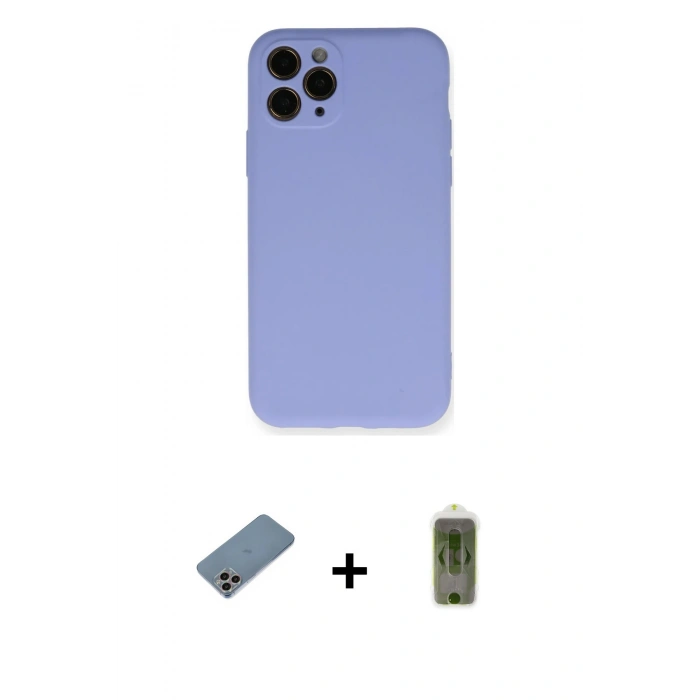 MARSİLYAN™- iPhone 11 Pro Kılıf Ahenk Serisi - Siyah Joko Magic 5D Hayalet Cam + Shine Kamera Lens Koruma Cam - GI