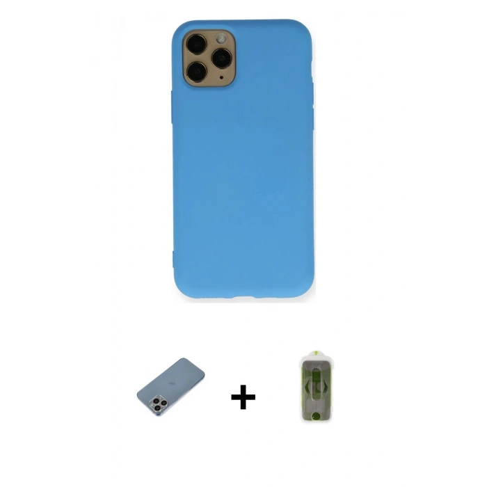 MARSİLYAN™- iPhone 11 Pro Kılıf Ahenk Serisi - Siyah Joko Magic 5D Hayalet Cam + Shine Kamera Lens Koruma Cam - GI