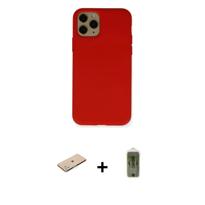 MARSİLYAN™- iPhone 11 Pro Kılıf Ahenk Serisi - Siyah Joko Magic 5D Hayalet Cam + Renkli Kamera Lens Koruma Cam - YL