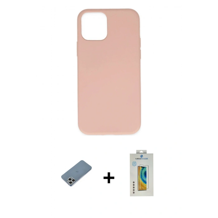 MARSİLYAN™- iPhone 11 Pro Kılıf Ahenk Serisi - Siyah Polymer Nano Ekran Koruyucu + Shine Kamera Lens Koruma Cam - GS