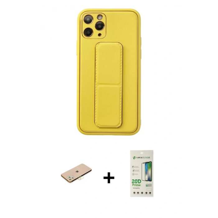 MARSİLYAN™- iPhone 11 Pro Kılıf Akış Doku - Siyah 20D Premium Cam Ekran Koruyucu + Renkli Kamera Lens Koruma Cam - PE