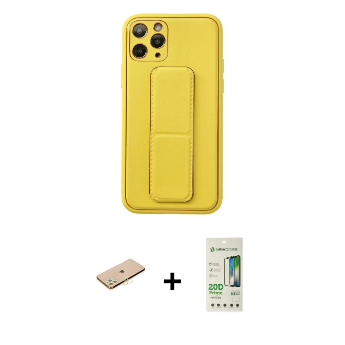 MARSİLYAN™- iPhone 11 Pro Kılıf Akış Doku - Siyah 20D Premium Cam Ekran Koruyucu + Renkli Kamera Lens Koruma Cam - SI