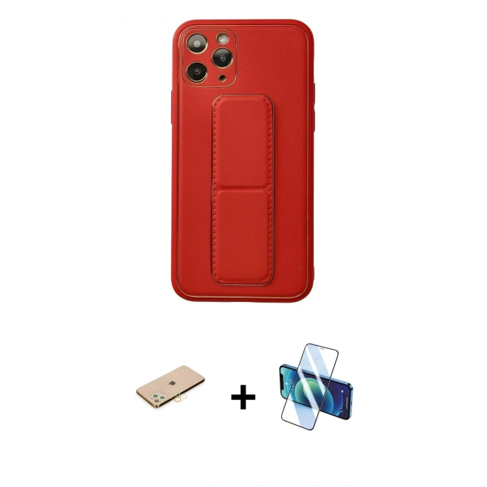 MARSİLYAN™- iPhone 11 Pro Kılıf Akış Doku - Siyah 3D Antistatik Cam Ekran Koruyucu + Renkli Kamera Lens Koruma Cam - SI