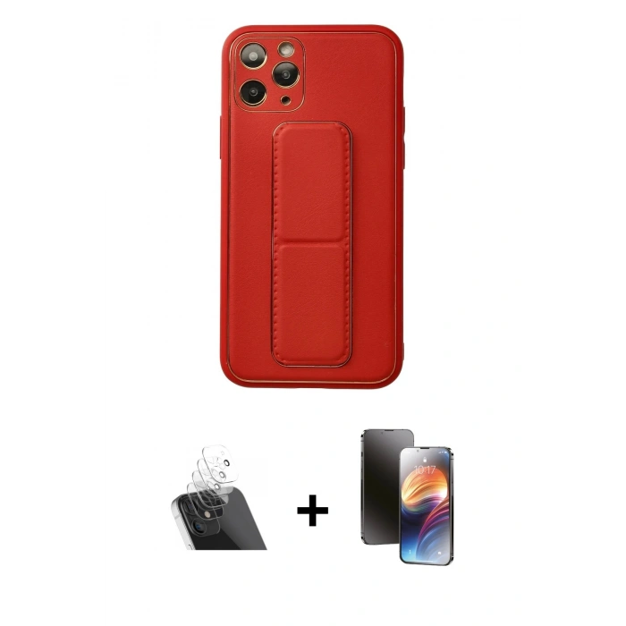 MARSİLYAN™- iPhone 11 Pro Kılıf Akış Doku - Siyah 3D Antistatik Mat Seramik Nano Ekran Koruyucu + Kamera Lens Koruma Cam - SF